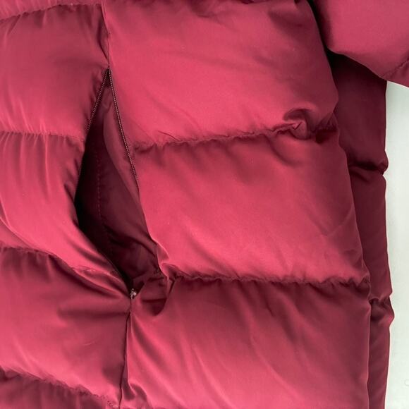 Lands' End Women's Wine Red Hooded Down Zip Puffer Coat - Plus 2X Petite - Picture 8 of 10